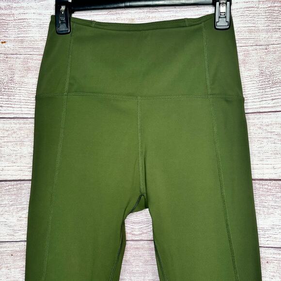 Buff Bunny Ferrari Green Full Length Pocket Wide Waistband Leggings Size Medium - Picture 3 of 7